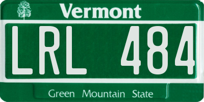 VT license plate LRL484