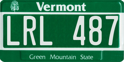 VT license plate LRL487