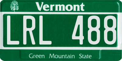 VT license plate LRL488