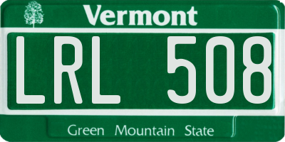 VT license plate LRL508