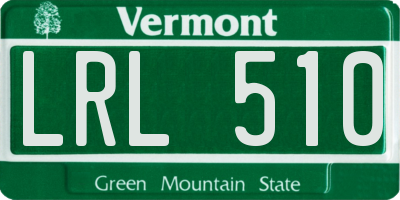 VT license plate LRL510