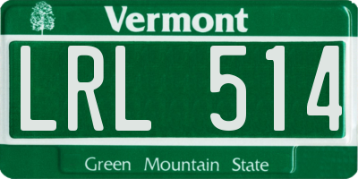VT license plate LRL514