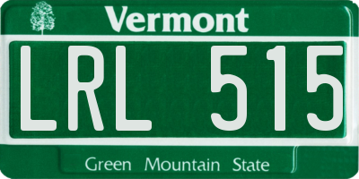 VT license plate LRL515