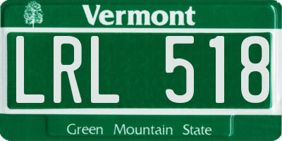 VT license plate LRL518