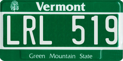 VT license plate LRL519