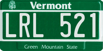 VT license plate LRL521