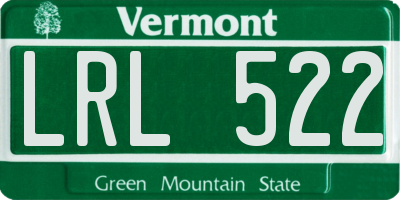 VT license plate LRL522