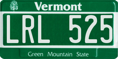 VT license plate LRL525