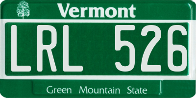 VT license plate LRL526