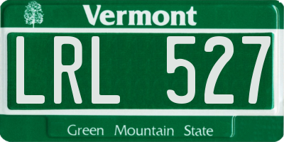 VT license plate LRL527