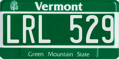 VT license plate LRL529