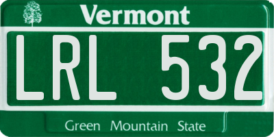 VT license plate LRL532