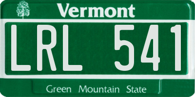 VT license plate LRL541