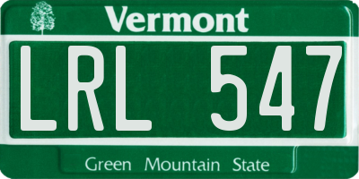 VT license plate LRL547