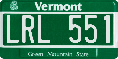 VT license plate LRL551