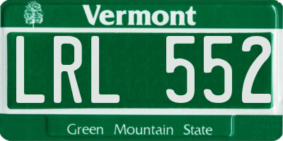 VT license plate LRL552