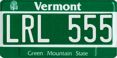 VT license plate LRL555