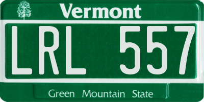 VT license plate LRL557