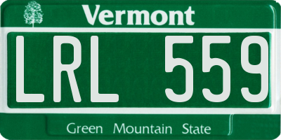 VT license plate LRL559