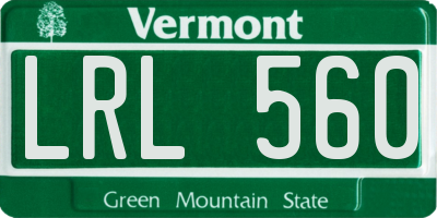 VT license plate LRL560