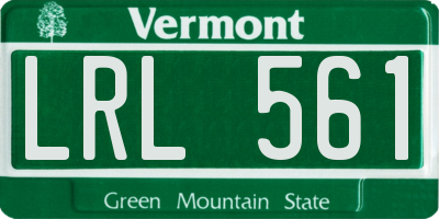 VT license plate LRL561