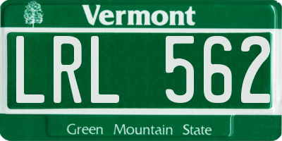 VT license plate LRL562