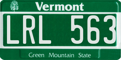 VT license plate LRL563