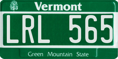 VT license plate LRL565