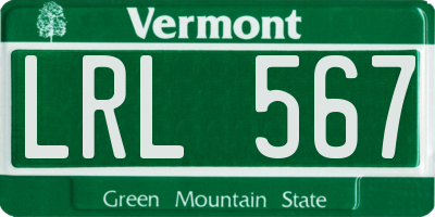 VT license plate LRL567