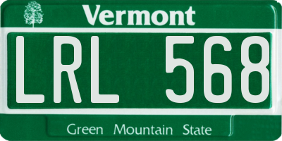 VT license plate LRL568