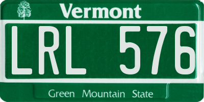 VT license plate LRL576