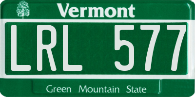VT license plate LRL577