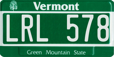 VT license plate LRL578