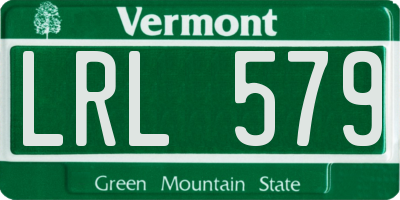 VT license plate LRL579