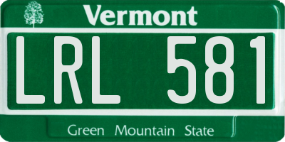 VT license plate LRL581