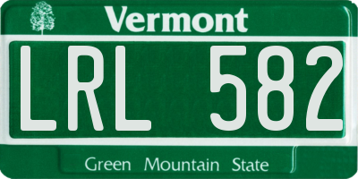 VT license plate LRL582