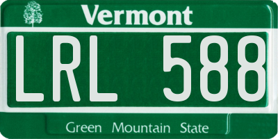 VT license plate LRL588