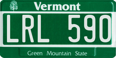 VT license plate LRL590