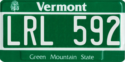 VT license plate LRL592