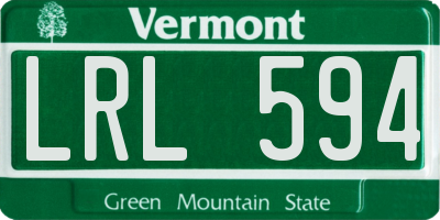 VT license plate LRL594