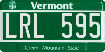 VT license plate LRL595