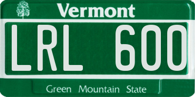 VT license plate LRL600