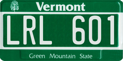 VT license plate LRL601