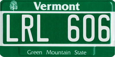 VT license plate LRL606