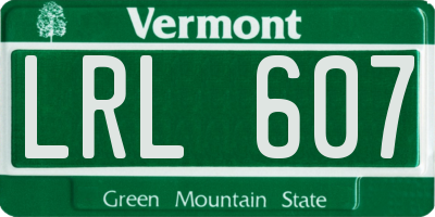 VT license plate LRL607