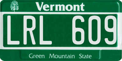 VT license plate LRL609