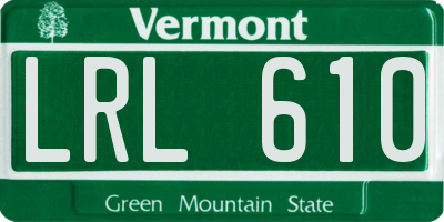 VT license plate LRL610