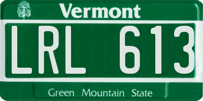 VT license plate LRL613