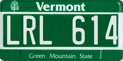 VT license plate LRL614
