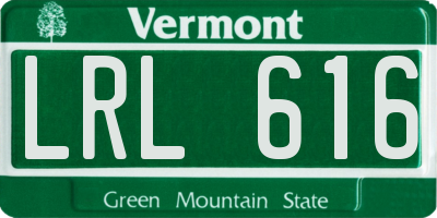 VT license plate LRL616